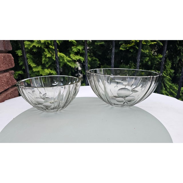 Art Deco glass serving platter, Hadeland Glassworks, price for 2 pieces, dimensions: taller piece – height 11 cm, top...