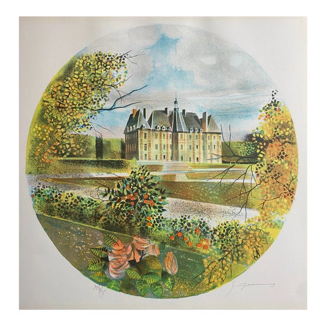 1960s Claude Grosperrin Château De Sceaux French Lithograph For Sale