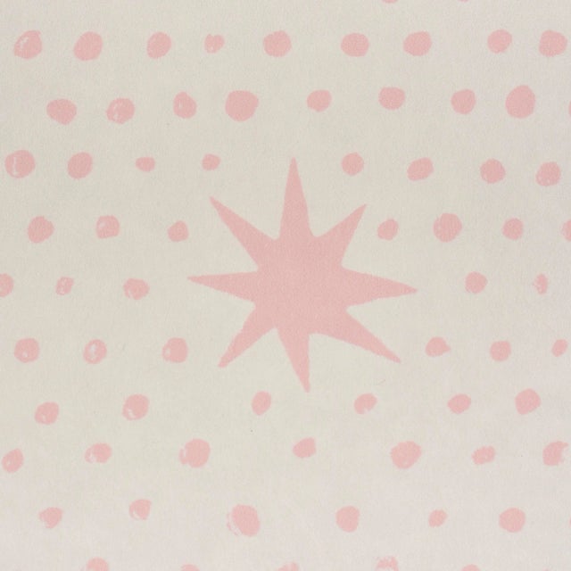 Schumacher Schumacher x Molly Mahon Spot & Star Wallpaper in Pink For Sale - Image 4 of 6