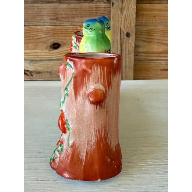 Mid 20th Century Mid-20th Century Hand-Painted Ceramic Budgie Bird Planter or Vase – Made in Japan For Sale - Image 5 of 11