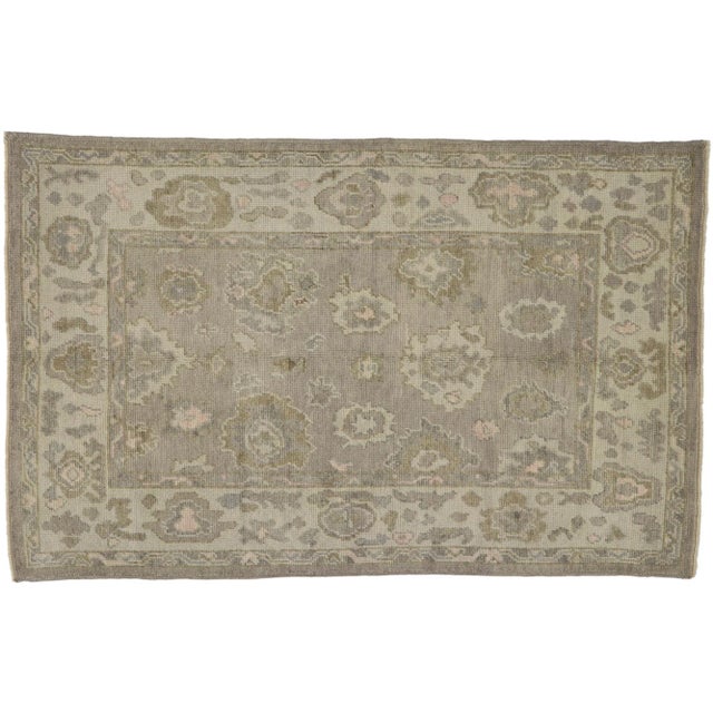 Turkish Oushak Rug - 04'05 X 06'10 For Sale - Image 9 of 10