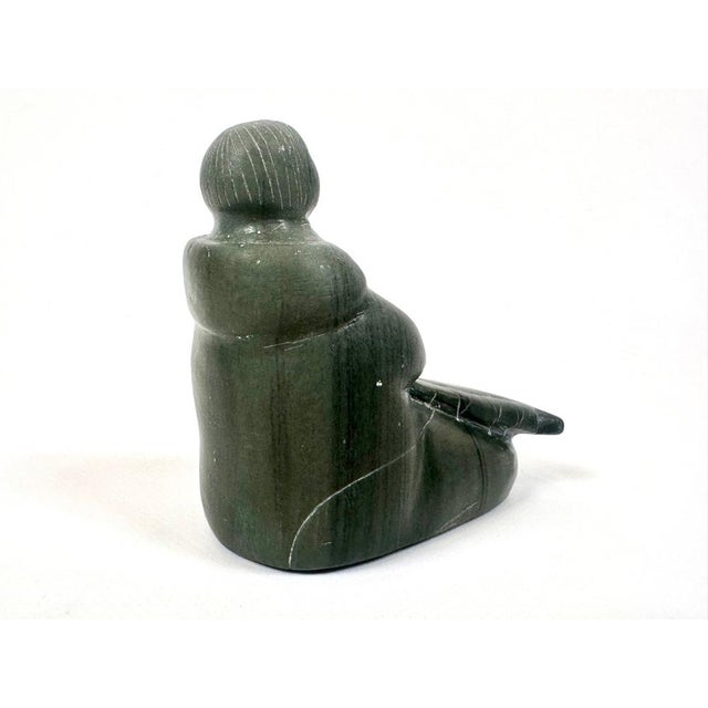 Stone Canadian Inuit Woman Sculpture, 1960s For Sale - Image 7 of 9