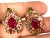 Bochic "Orient" Ruby & Multi Color Tourmalines Earrings Set 18K Gold & Silver For Sale - Image 16 of 18