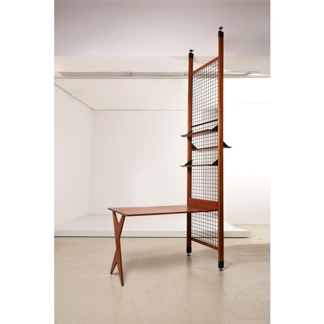 Architectural Desk with Bookshelf, Italy, 1960s For Sale - Image 3 of 16