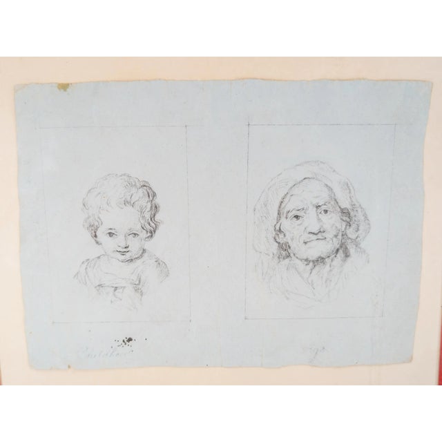 We are selling this pair of pencil studies. The very fine pencil drawings appear to probably be Dutch school or French...
