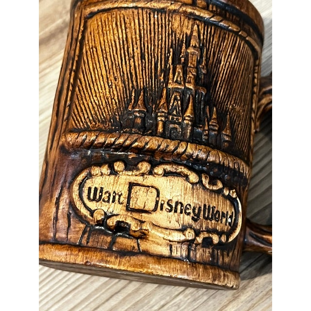 Vintage Mid-Century Modern Walt Disney World Faux Wood Ceramic Souvenir Mug For Sale In New York - Image 6 of 10