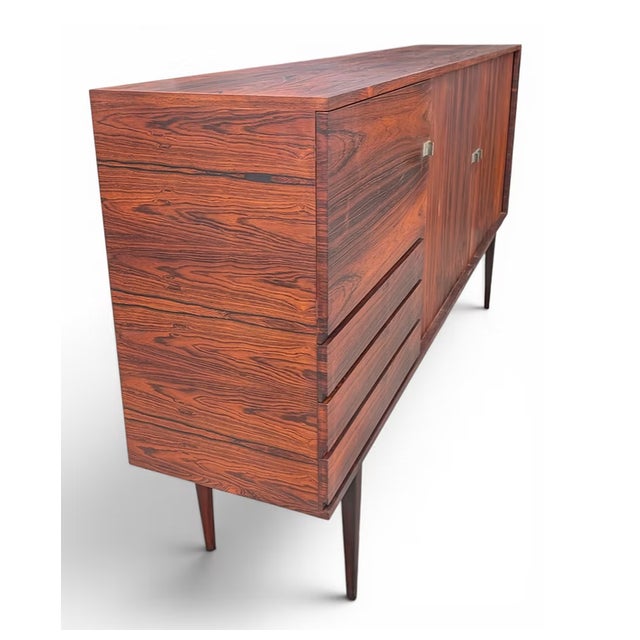 1950s Large H.W. Klein by Bramin Sideboard / Credenza W Tambour Doors, Attributed For Sale In New York - Image 6 of 8