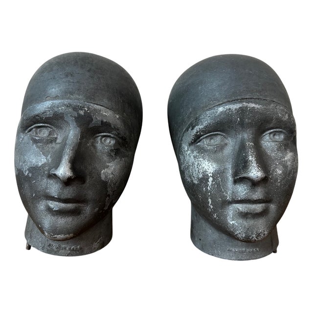Vintage Hat Heads, 1920, Set of 2 For Sale