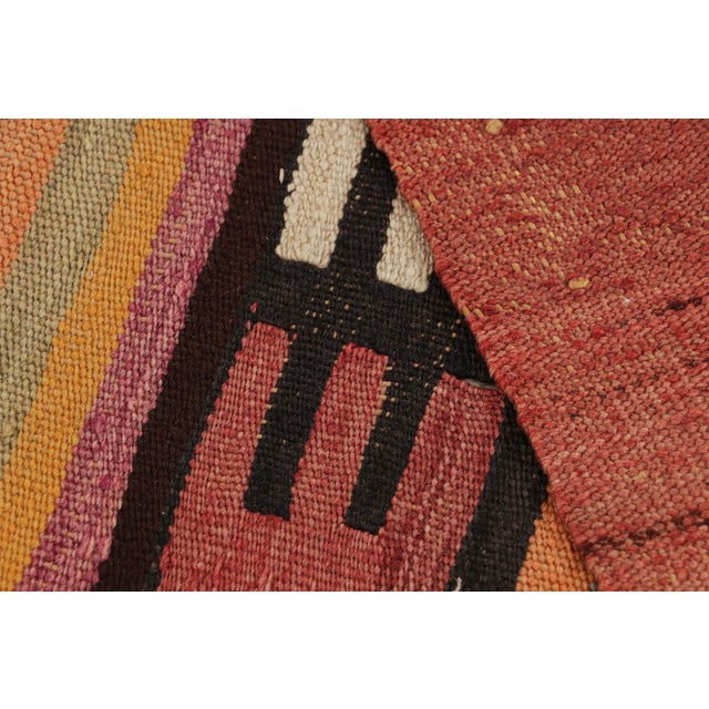 Textile Vintage Orange and Purple Multicolor Wool Kilim Rug For Sale - Image 7 of 7