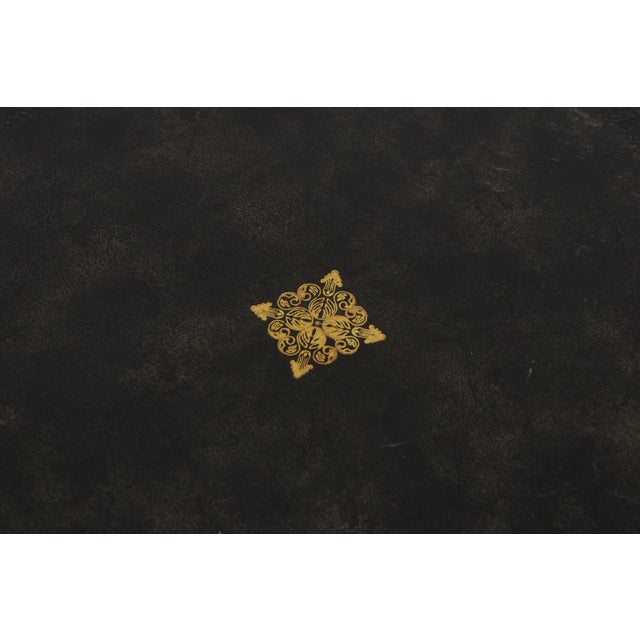 Maitland Smith Leather Top Carved French Lamp Table For Sale In Philadelphia - Image 6 of 14