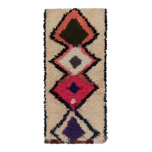 1950s Azilal Moroccan Style Runner in Beige With Patterns by Rug & Kilim
