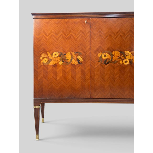 Mid-Century Italian Sideboard with Floral Marquetry by Paolo Buffa, 1950s For Sale - Image 18 of 18