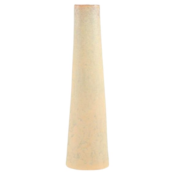 Italian Ceramic Vase in Yellow Glaze by Marcello Fantoni, 1960s For Sale