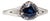 1.3ct Sapphire Ring With Diamond Accents: Solid 14k Gold, Trillion Cut 5x6mm, Size 6.75 For Sale