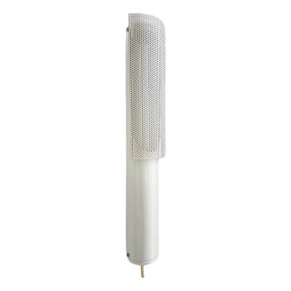 Vintage White Plastic & Perforated Metal Sconce, 1980s For Sale
