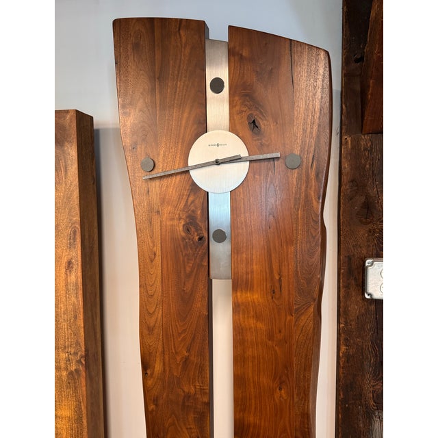 Contemporary Howard Miller Enzo Live-Edge Walnut Floor Clock For Sale - Image 3 of 7