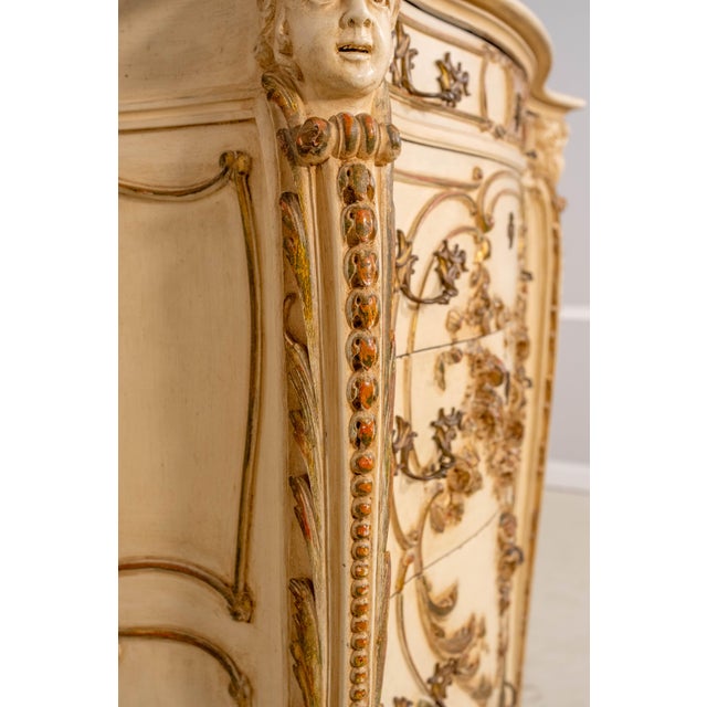 Antique 19th Century Cherub Carved Painted High Chest of Drawers For Sale - Image 15 of 18
