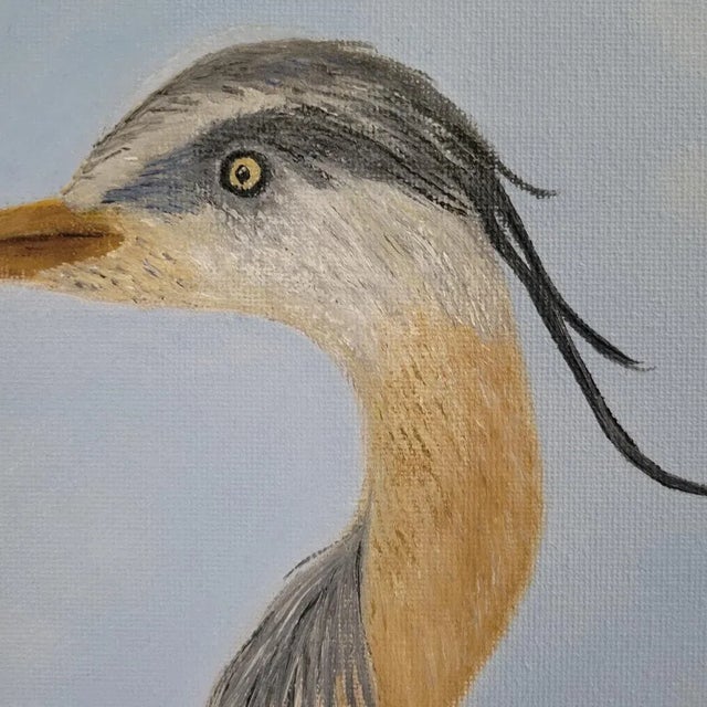 Heron on the Beach Painting by Susan B. For Sale - Image 4 of 5