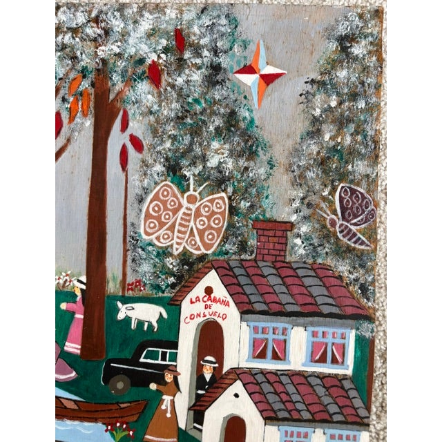 Folk Art Original Art by Roman Roncancio of a Busy Colombian Village (1974) For Sale - Image 3 of 10