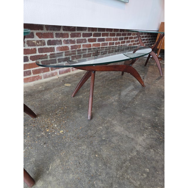 1950s Forest Wilson Walnut & Glass Coffee Table MCM Vintage For Sale - Image 5 of 11