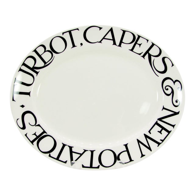 2013 14" Emma Bridgewater Black Toast & Marmalade Platter - 2 Available For Sale
