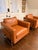 1980s 1980s Pair of Cognac Leather and Chrome Lounge Chairs Attributed to Milo Baughman For Sale - Image 5 of 5