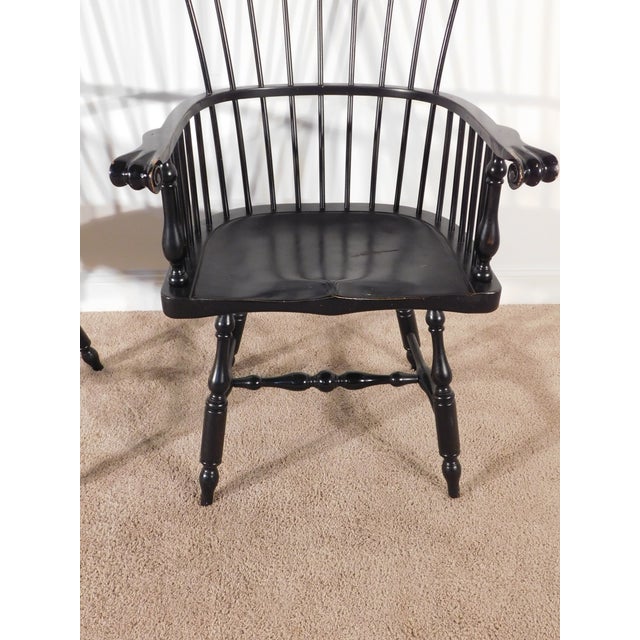 Massive Pair Vintage D R Dimes Style Painted Comback Windsor Arm Chairs For Sale - Image 13 of 15