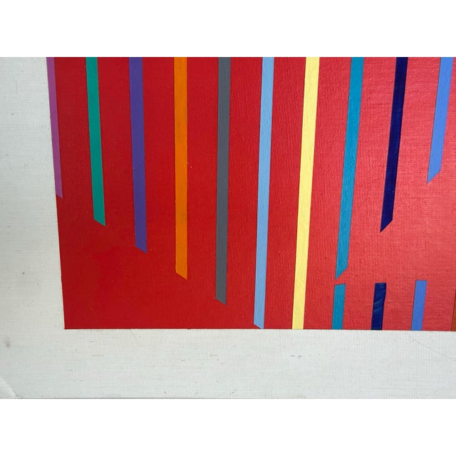 1981 Hard Edge Acrylic on Board Signed Millie Forster For Sale - Image 4 of 9