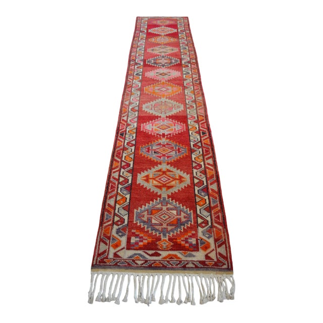 1970s Kurdish Hand-Knotted Hallway Rug Turkish Runner - 2′7″ × 13′ For Sale - Image 6 of 11