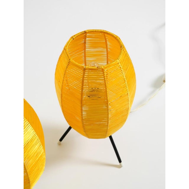 Mid-Century Modern Tripod Raffia Table Lamps, 1950s, Set of 2 For Sale - Image 14 of 18