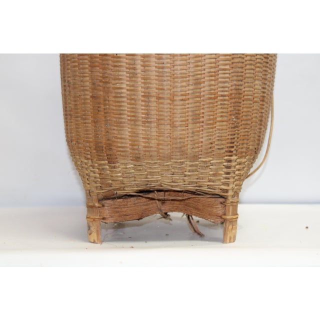 Wood Vintage Wicker Harvest Backpack For Sale - Image 7 of 14