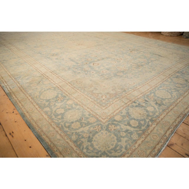 Sky Blue Vintage Distressed Kashan Carpet - 9'7" x 13'8" For Sale - Image 8 of 9