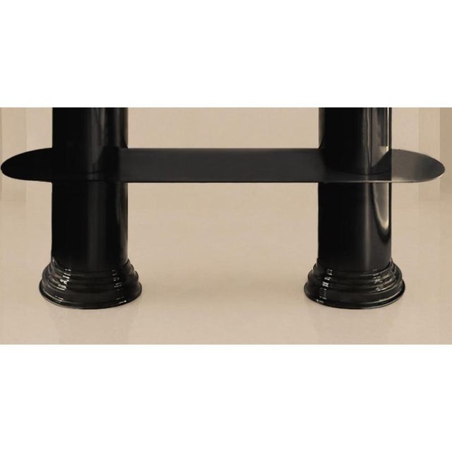 Cabaret 02 Console Table in Licorice Glossy Varnished Aluminum by Caspal For Sale - Image 6 of 8