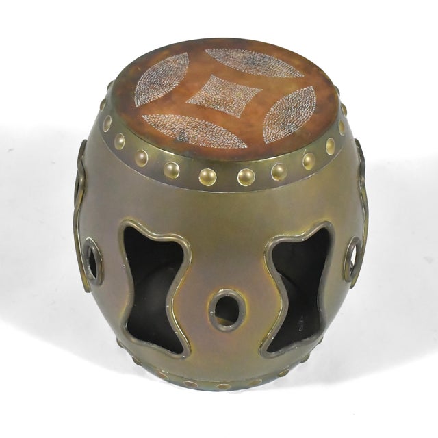 Brass Chinese Garden Stool/ Table For Sale In Chicago - Image 6 of 10
