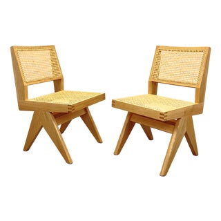 Capitol Complex Track Chairs by Pierre Jeanneret for Cassina, 2010s, Set of 2 For Sale