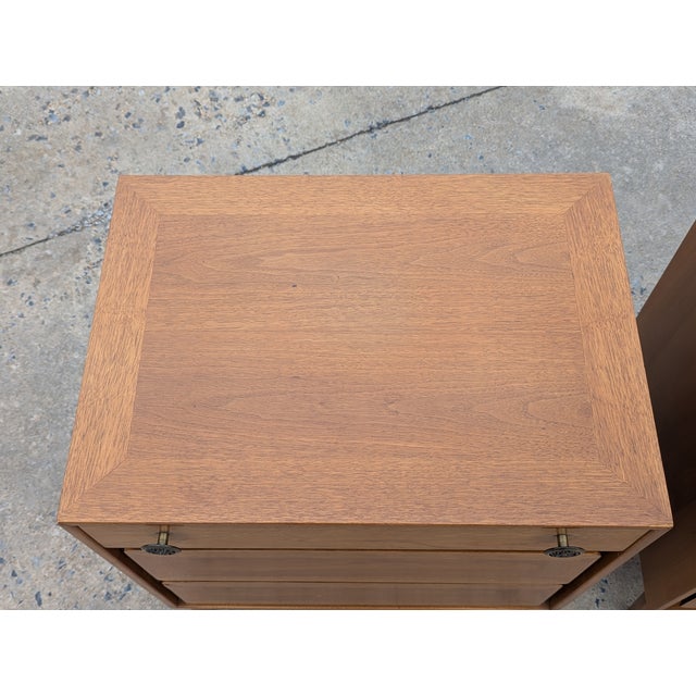 Vintage Walnut Nightstand by Red Lion Circa 1960s - A Pair For Sale - Image 15 of 16