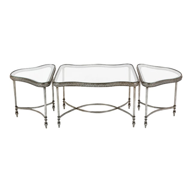Marge Carson Rue Royale Rr01 Three-Piece Bunching Cocktail Table Set For Sale