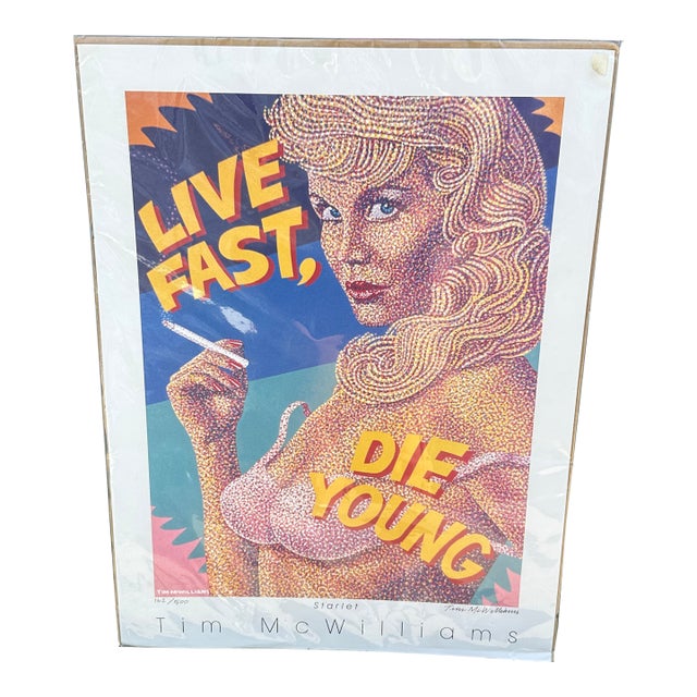 1990s Sealed Pop Art Print, "Live Fast, Die Young" For Sale