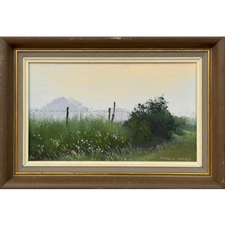 A serene countryside scene with soft colors, lush greenery, and calming depth 1991 For Sale