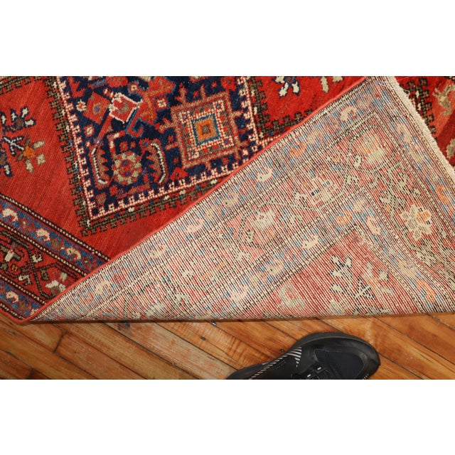 Persian Antique Geometric Persian Malayer Runner - 3'5" x 16'9" For Sale - Image 3 of 11