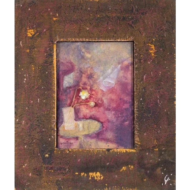 1980s Luigi Granetto, Seed Mirror, Oil on Paper, 1998 For Sale - Image 5 of 5