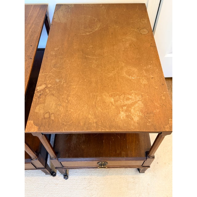 Pair of Vintage Georgetown Galleries Two Tier End Tables For Sale - Image 4 of 12