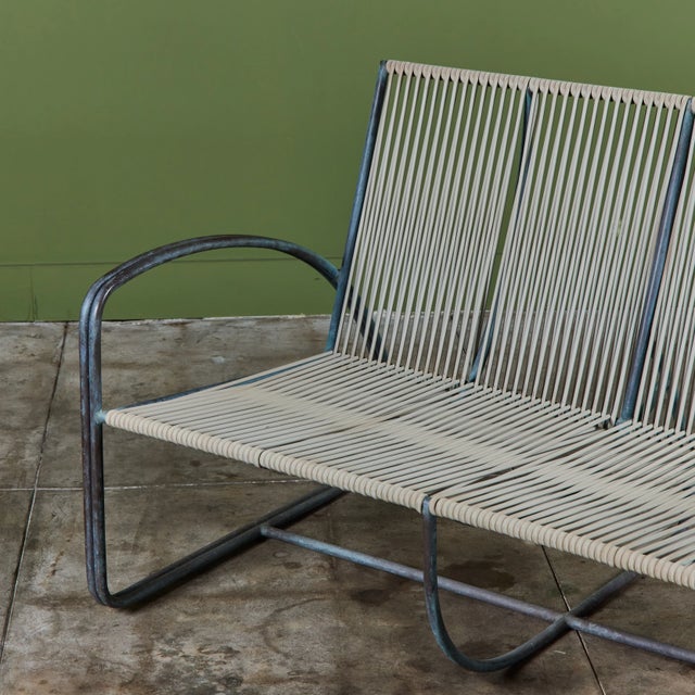 Walter Lamb for Brown Jordan Vinyl Bronze Patio Settee For Sale - Image 17 of 18