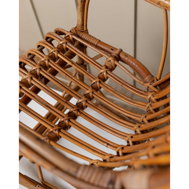 Vintage Children's Rocking Chair in Bamboo, 1970s For Sale - Image 4 of 11