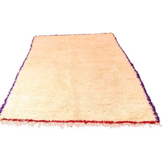 White Moroccan Rug -5'7" X 7'8" Ft For Sale