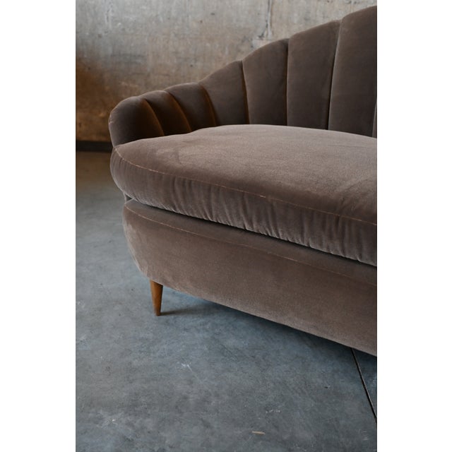 Wood Italian Mid Century Modern Shell Sofa For Sale - Image 7 of 8