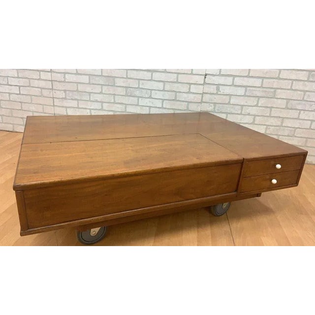 Wood Mid Century Modern Walnut Coffee Table Designed by Kipp Stewart for Drexel For Sale - Image 7 of 12