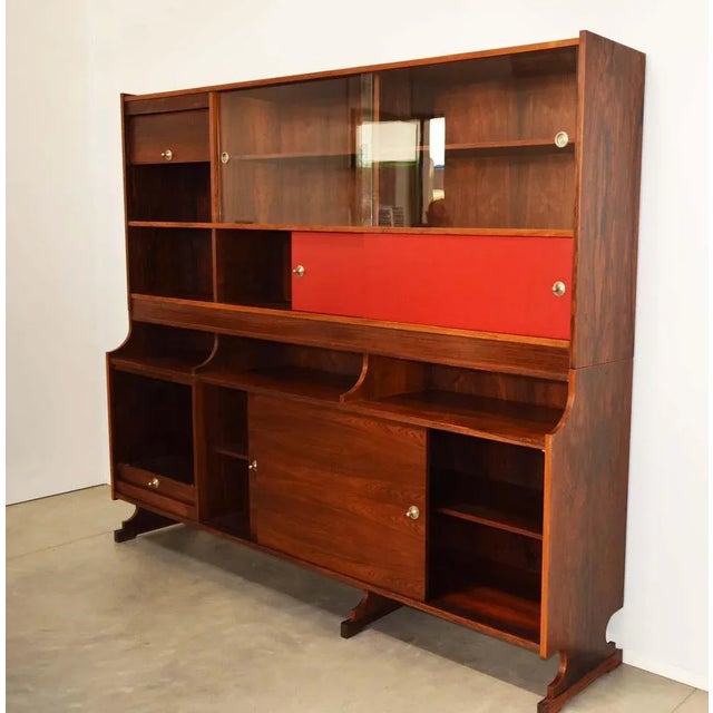 Credenza with Sliding Glass Doors, Italy, 1960s For Sale - Image 4 of 5