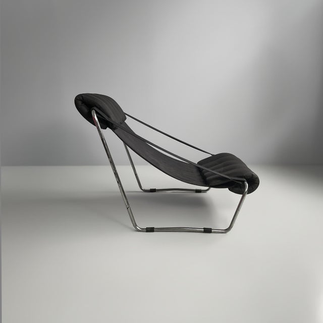 Space Age Italian Leather Armchair by Costantino Corsini and Giorgio Wiskemann for Cinova, 1970s For Sale - Image 3 of 14