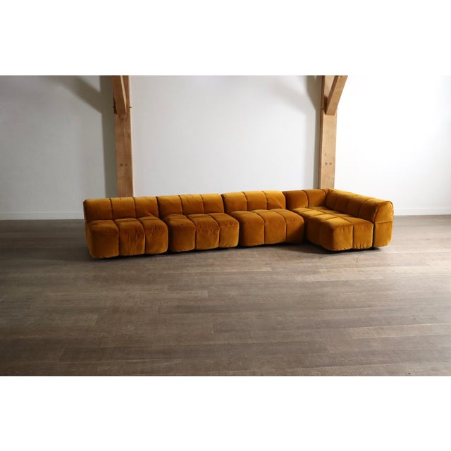 Strips Sofa in Velvet by Cini Boeri for Arflex, Italy, 1968, Set of 4 For Sale - Image 14 of 14